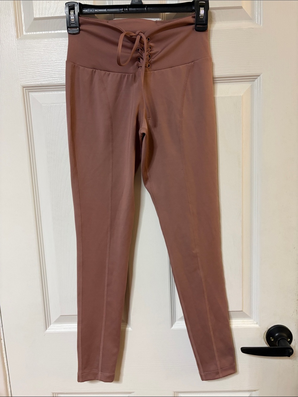 Guess Mauve Lace-Up High-Waist Leggings